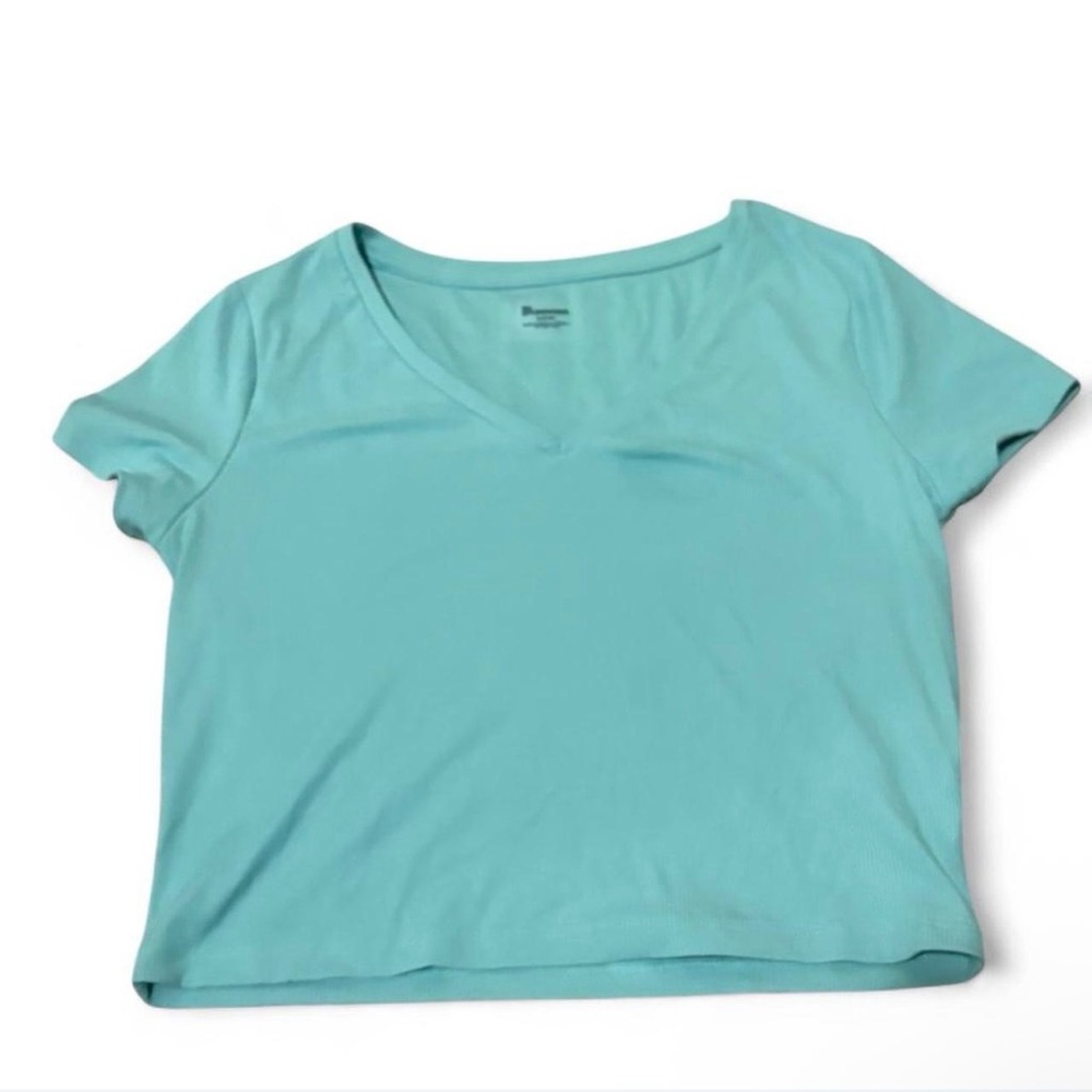 Women's Light Blue V-Neck Top